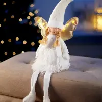 Фигура текстиль &laquo;Кукла в белом&raquo; 70 см, 6 LED, AG10x3 (в компл.), Т/БЕЛЫЙ