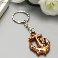 Брелок для ключей на кольце &laquo;Якорь&raquo;, пластик под металл, золотой 2.2&times;3.3 см