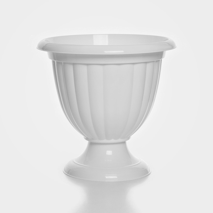 Кашпо уличное на ножке «Жасмин», 9 л, цвет белый Кашпо уличное на ножке «Жасмин», 9 л, цвет белый