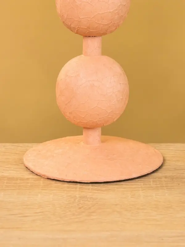 Подсвечник на 1 свечу "Пудровый" с 3 сферами 10х10х25 см