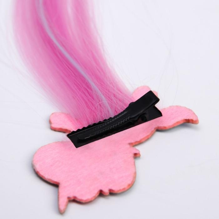 Прядь для волос на заколке Прядь для волос на заколке "Единорог" 40 см