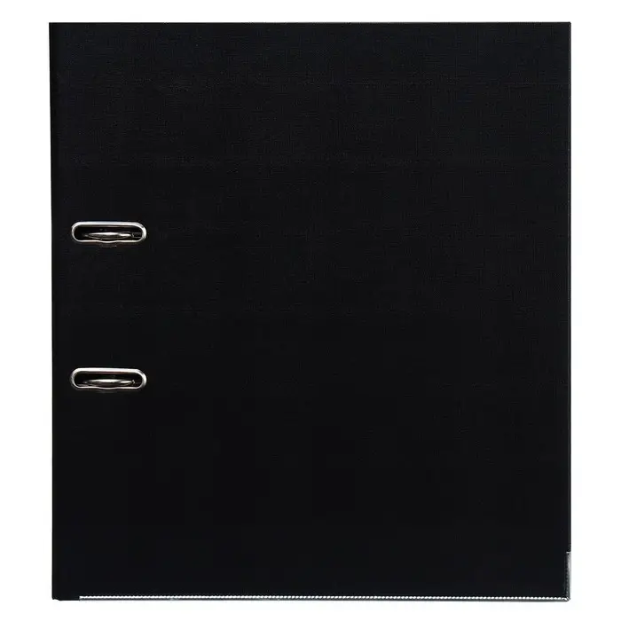 Папка-регистратор А4, 75 мм, Lamark, ПВХ, двухстороннее покрытие, металлическая окантовка, карман на корешок, собранная, черный/черный