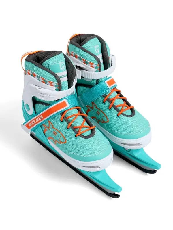 Коньки детские раздвижные BlackAqua, р. 31-34, для фитнеса, мятные, оранжевые