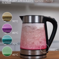 Чайник электрический стеклянный с подсветкой 1,7л