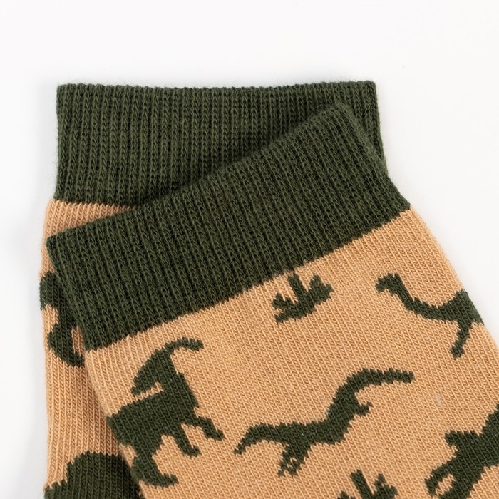 Носки детские «Динозавры», цвет бежевый, размер 16-18 Носки детские «Динозавры», цвет бежевый, размер 16-18