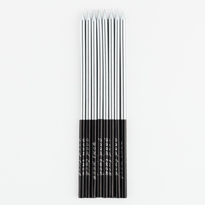 Свечи для торта &laquo;В твой особенный день&raquo;, серебро, 8 шт, 14,9 х 0,5 см