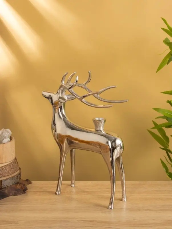 Подсвечник "Олень" 26,5х8,5х34,5 см, алюминий