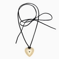 Чокер &laquo;Сердце&raquo; крупное, металлик, цвет чёрный в золоте, 60 см