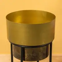 Кашпо на подставке "Золото Скифов" железо 27х27х63,5 см