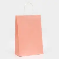 Пакет крафт &laquo;Радуга&raquo;, нежно - розовый, 22&times;13&times;32 см, 80 г/м&sup2;, 1 шт.