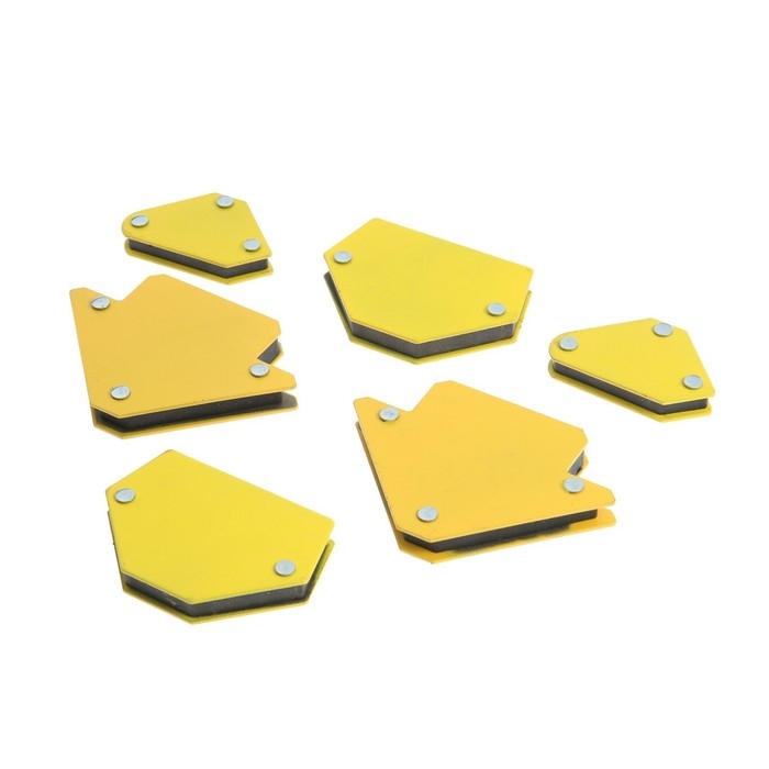 Набор магнитных угольников для сварки ТУНДРА, 30,45,60,75,90,135&deg;, усилие 4 и 11 кг, 6 шт.