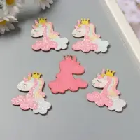 Декор для творчества войлок блеск "Единорог в облаках" 5х4,8 см