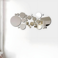 Наклейки интерьерные "Пузырьки", зеркальные, декор на стену, d от 2 до 15 см, 32 эл