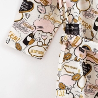 Халат женский Этель "Девичник" рукав 3/4, размер 46-48, вафля 200г/м2, 100% хлопок