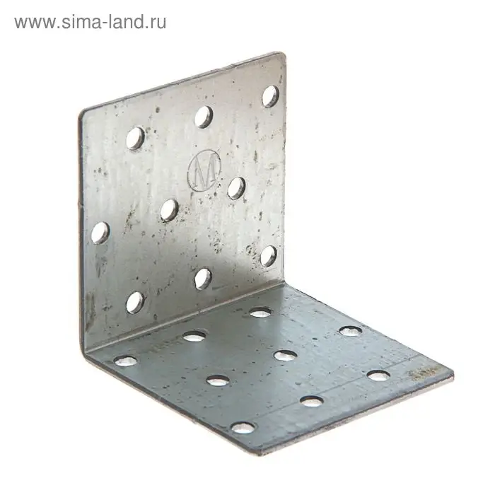 Уголок крепёжный 60 х 60 х 60 х 2 мм, оцинкованный