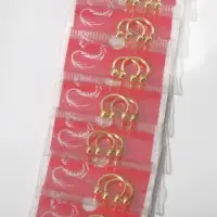 Пирсинг в бровь циркуляр, шар, d=8 мм, пара, цвет золото (неделимая фасовка 12 пар, цена за пару)