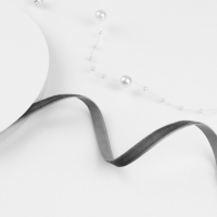 Лента бархатная, 6 мм, 18 ± 1 м, цвет серый №63 Лента бархатная, 6 мм, 18 ± 1 м, цвет серый №63