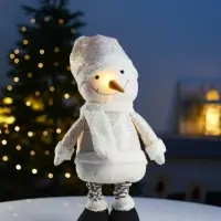 Фигура текстиль &laquo;Снеговик&raquo; 55-84 см, телеск-е ножки, 1LED, LR1130х3 (в компл.), Т/БЕЛЫЙ