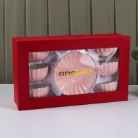 Сервиз фарфоровый чайный Доляна &laquo;Вивьен&raquo;, 12 предметов: 6 чашек 200 мл, 6 блюдец d=15 см, цвет розовый