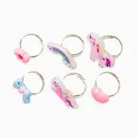 Кольца детские набор 6 шт. &laquo;Выбражулька&raquo; ассорти единорог форма МИКС, б-р, разноцветный