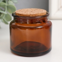 Банка для свечей стекло с пробкой "Коричневая" 100 мл 6,5х6,5х6,5 см Банка для свечей стекло с пробкой "Коричневая" 100 мл 6,5х6,5х6,5 см