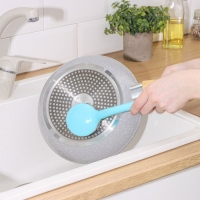 Губка для посуды Доляна &laquo;Бублик&raquo;, с ручкой, металлическая, 15 г, цвет МИКС