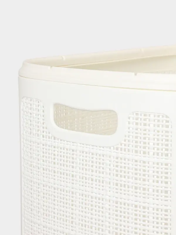 Плетёная корзина для белья с крышкой "Лён" 75л 43&times;32&times;60см, цвет белый