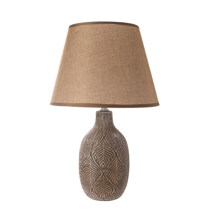 Настольная лампа с абажуром RISALUX «Джесси», Е14, 40 Вт, шоколадно-белый, 25×25×39 см Настольная лампа с абажуром RISALUX «Джесси», Е14, 40 Вт, шоколадно-белый, 25×25×39 см