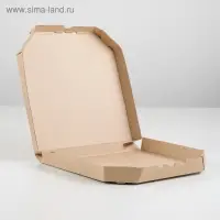 Коробка для пиццы, бурая, 25,5 х 25,5 х 3 см