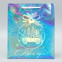 Пакет голографический &laquo;Морозко&raquo;, ML 23 х 27 х 11.5 см, Новый год