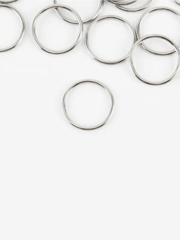 Кольцо для бретелей, металлическое, 15 мм, 20 шт., цвет серебряный