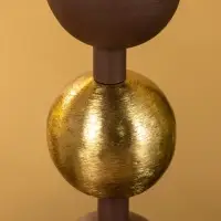 4 подсвечника на тарелке со сферами, шоколад 25,5х22,5х32 см