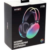 Наушники полноразмерные Mybit W-33, RGB подсветка, BT5.3, 800 мАч, Type-C, розовые