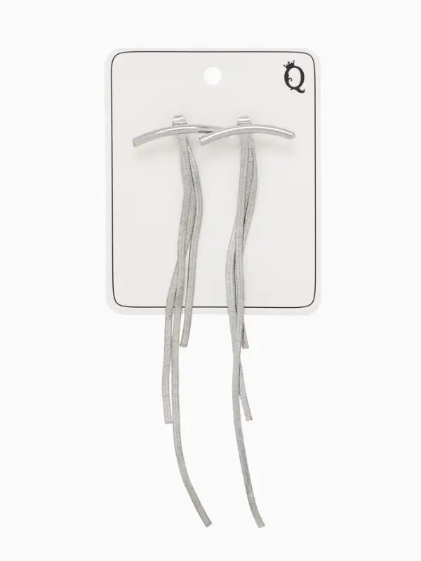 Серьги висячие &laquo;Дуга&raquo; водопад, цвет серебро, 11 см