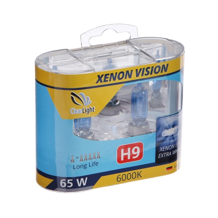 Лампа автомобильная Clearlight XenonVision, H9, 12 В, 65 Вт, набор 2 шт