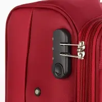 Чемодан 20",Текст,36*25*58,отд на молнии,1 нар/карм, увелич,код замок,4 колеса, красный