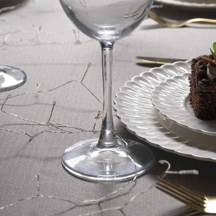 Гирлянда &laquo;Мишура&raquo; 10 м роса, IP20, серебристая нить, 200 LED, свечение тёплое белое, 12 В