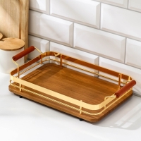 Поднос Ferra, 30&times;20 см, цвет коричнево-золотой