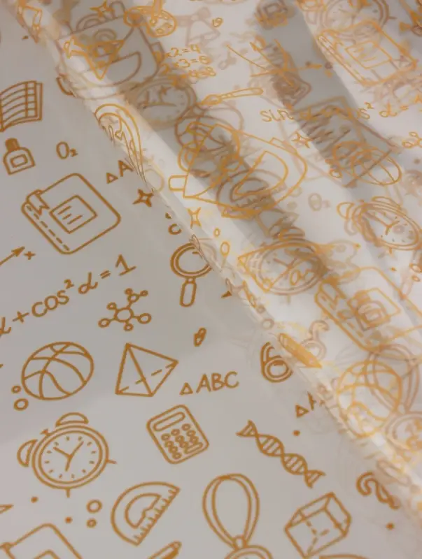 Пленка для цветов "Школьная пора" золотая 0,7 х 8.2 м, 40мкм