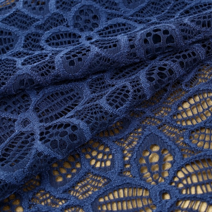 Кружевная эластичная ткань, 180 мм &times; 2,7 &plusmn; 0,5 м, цвет синий