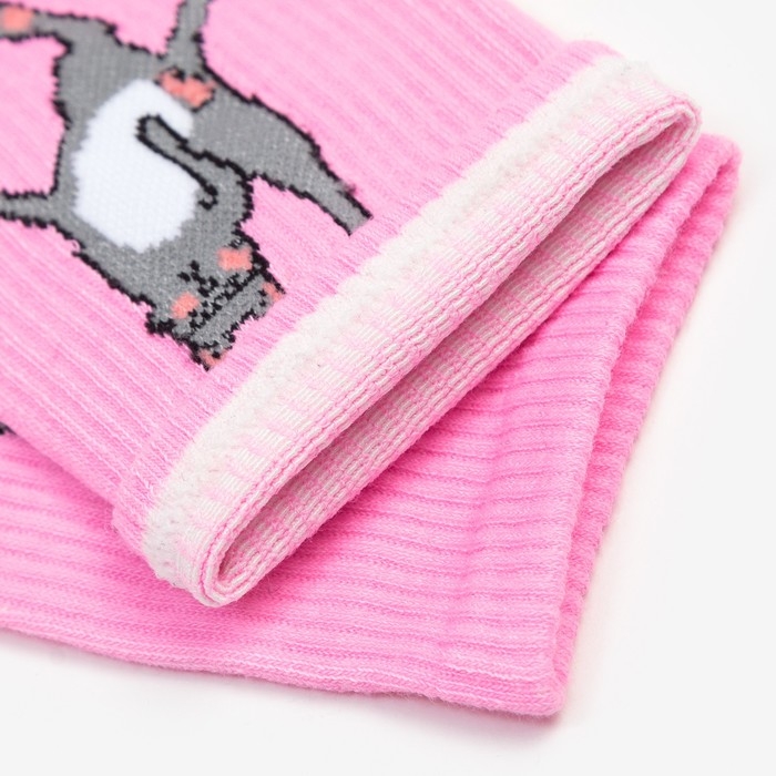 Носки &laquo;Кот&raquo;, цвет розовый, размер 36-40