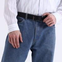 Ремень мужской &laquo;Великан&raquo;, ширина 4 см, винт, пряжка металл, цвет чёрный