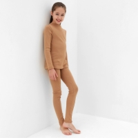 Термобелье для девочки (лонгслив, легинсы) цвет бежевый, рост 110 Термобелье для девочки (лонгслив, легинсы) цвет бежевый, рост 110
