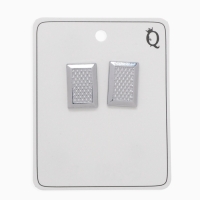 Запонки нержавеющая сталь &laquo;Прямоугольник&raquo; с точечным нанесением, цвет серебро