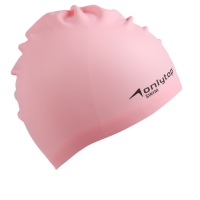 Шапочка для плавания силиконовая 56 гр, цвет розовый