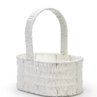 Набор корзин 3 шт пластик 25х17х11 22х14х9 19х10х7 см ручка h=10 см белый овал