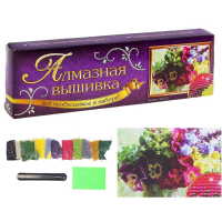 Алмазная мозаика с полным заполнением на холсте &laquo;Букет&raquo;, 22 х 32 см