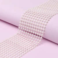 Лента с имитацией жемчуга, 6 см, 9 &plusmn; 1 м, цвет белый