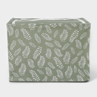 Кофр для хранения вещей Доляна Leaves, 50&times;40&times;33 см, 66 литра, цвет зелёный