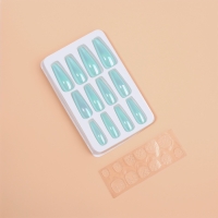 Накладные ногти &laquo;Перламутр&raquo;, 12 шт, с клеевыми пластинами, форма балерина, голубые